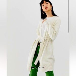 ASOS Cream Long Cardigan. Size Small